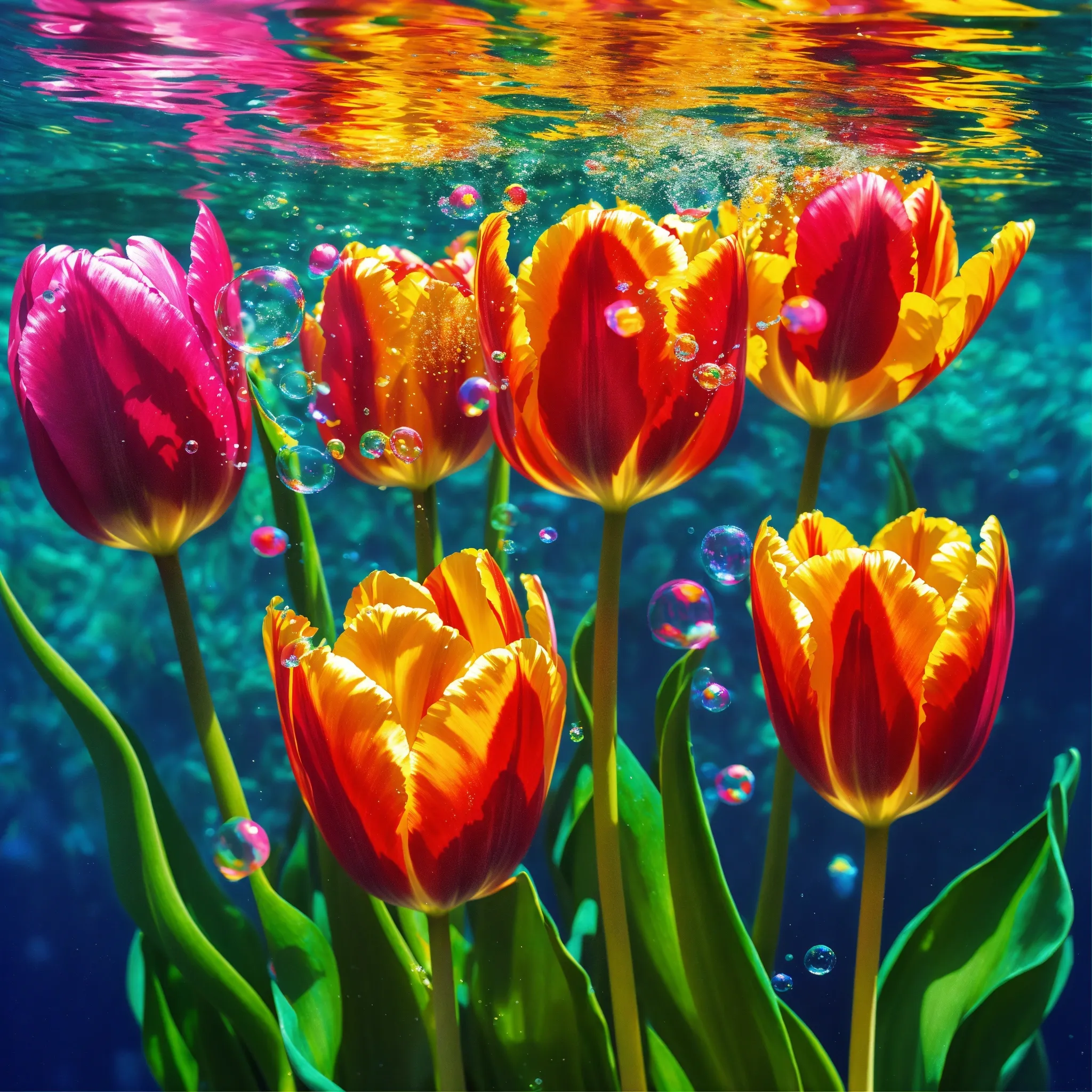 Living room with flowers